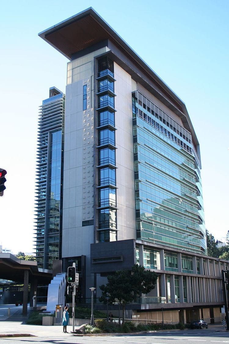 Brisbane courts and city skyline